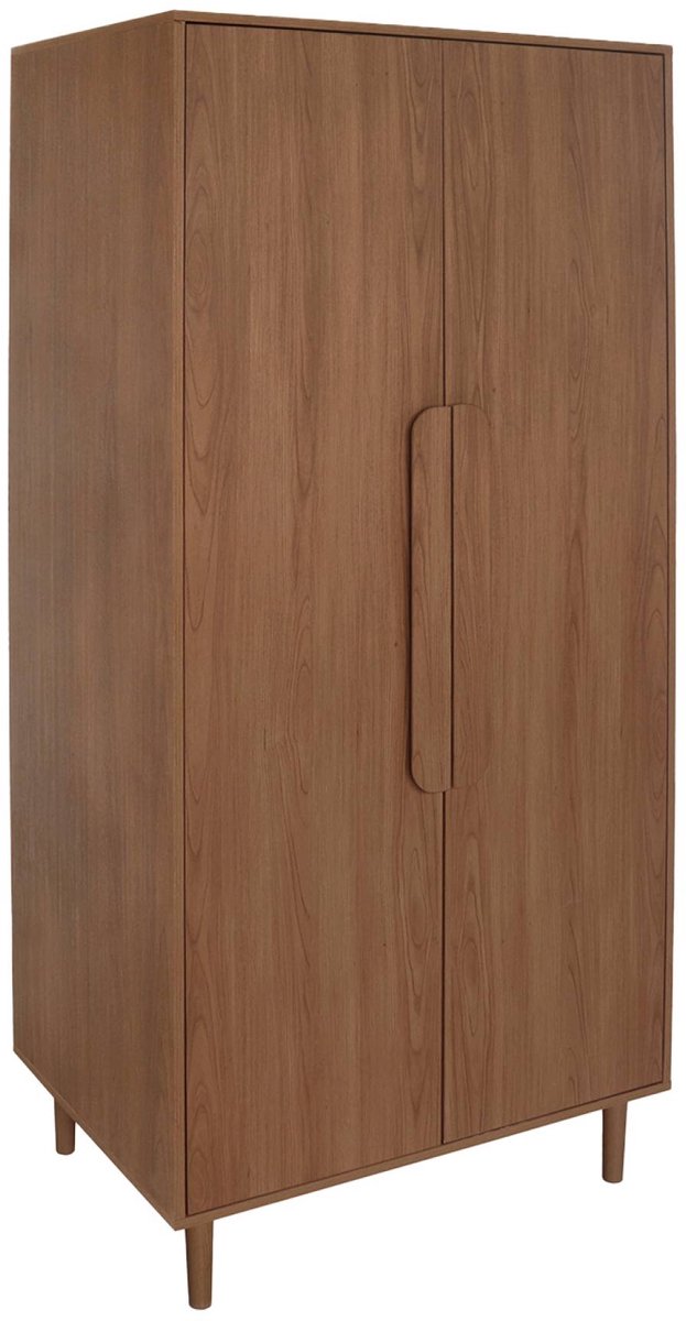 sweeek Kledingkast houtdecor 2 deuren, plank en hangruimte 80cm - juliana walnoot