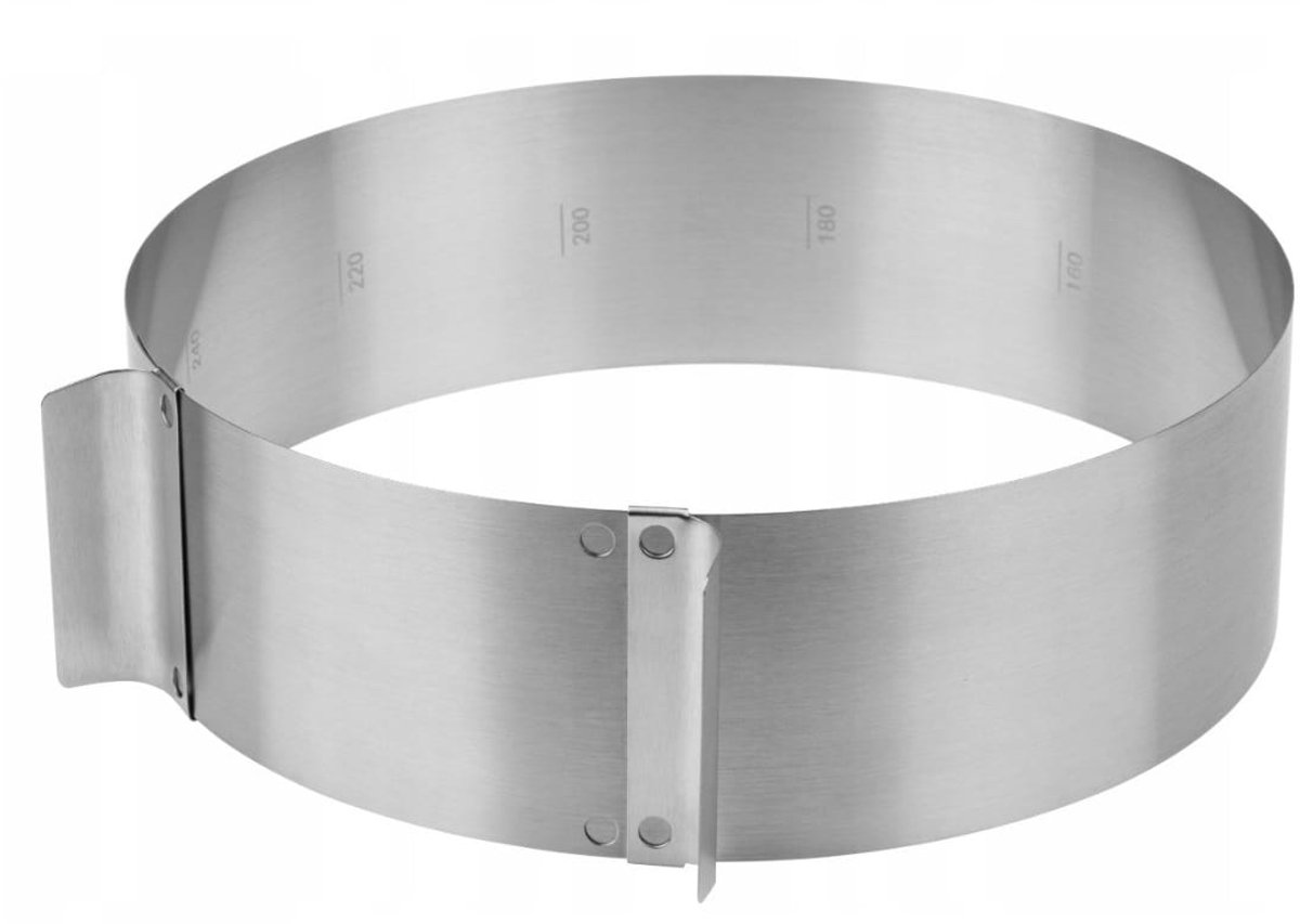 Verstelbare Taartring RVS 16-30 cm - Bakvorm zonder Bodem