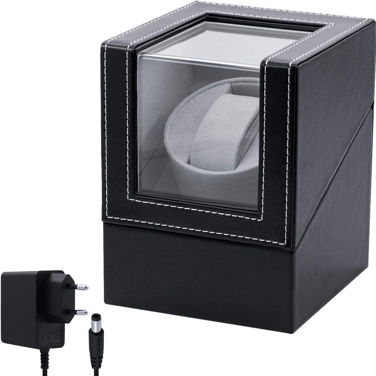 VIN® Horloge Opwinder - Watchwinder Voor 1 Horloge - Horloge Winder Geluidsloos - Horloge Box - Zwart