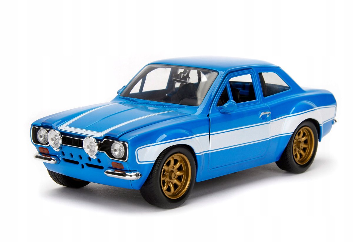 Sure Fast & Furious Brian's Ford Escort 1:24 Blauw metalen model