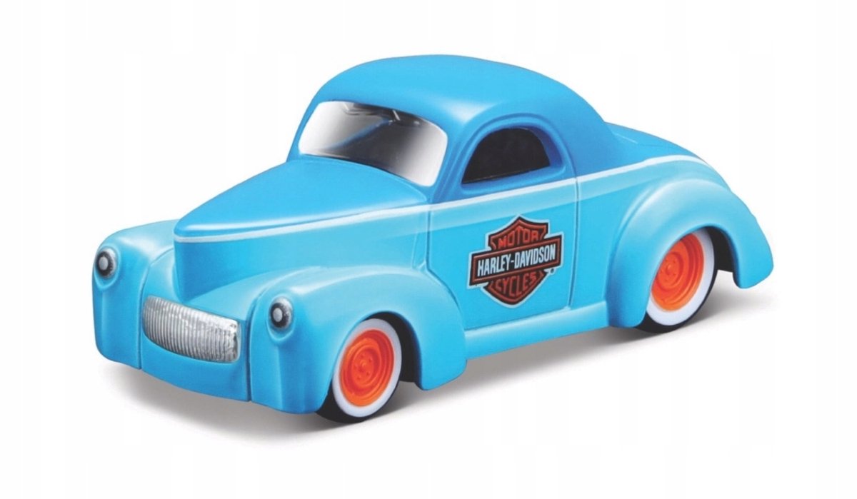 Maisto Willys Coupe 1941 Harley-Davidson Custom Schaal 1:64 Blauw