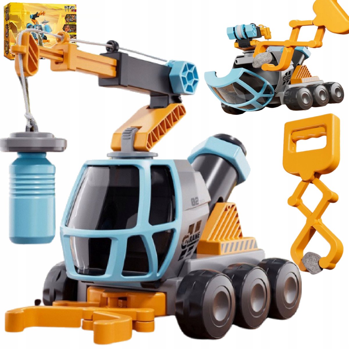 Educatieve Kraanwagen 2-in-1: Microscoop & Grijper voor Kinderen 3+