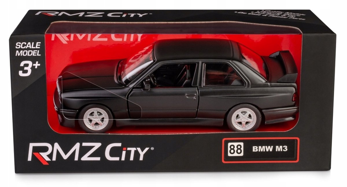 RMZ City BMW M3 E30 Mat Zwart Schaal 1:32 Modelauto