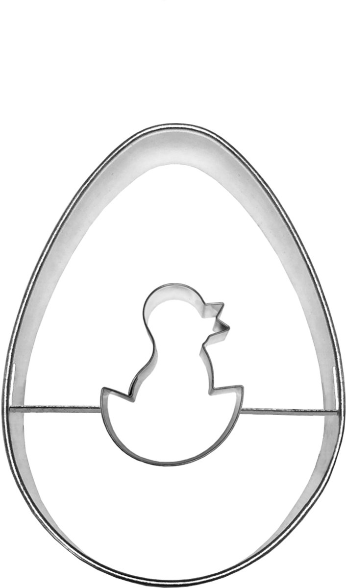 EkoForemki Metalen Koekjesvorm Ei met Kuiken 5,4 cm