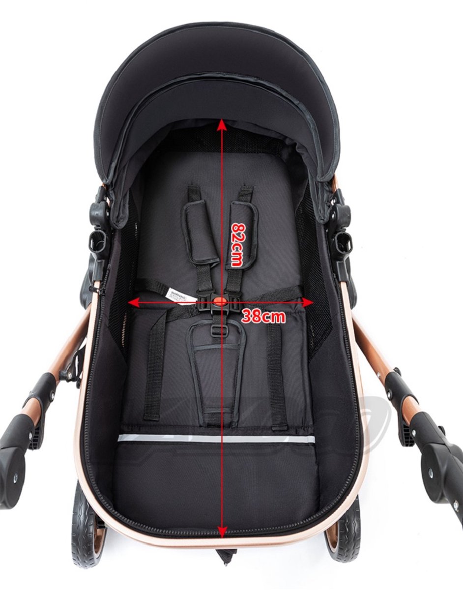 Premium 3-in-1 Kinderwagen Opvouwbaar met Autostoel - - afbeelding 2