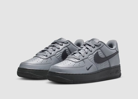 Nike Air Force 1 - Maat 36.5 - Cool Grey/Anthracite / Grijs Zwart - Air Force 1 - Lifestyle - Kinder Sneakers voor Jongens en Meisjes