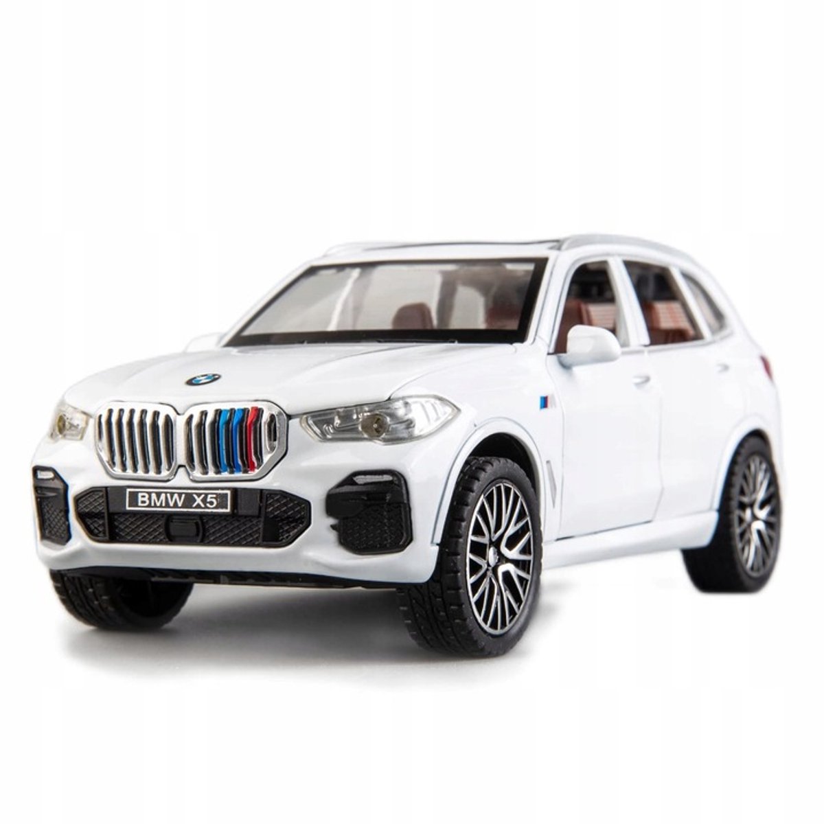 BMW X5 SUV model auto 1:24, metaal, licht & geluid, wit