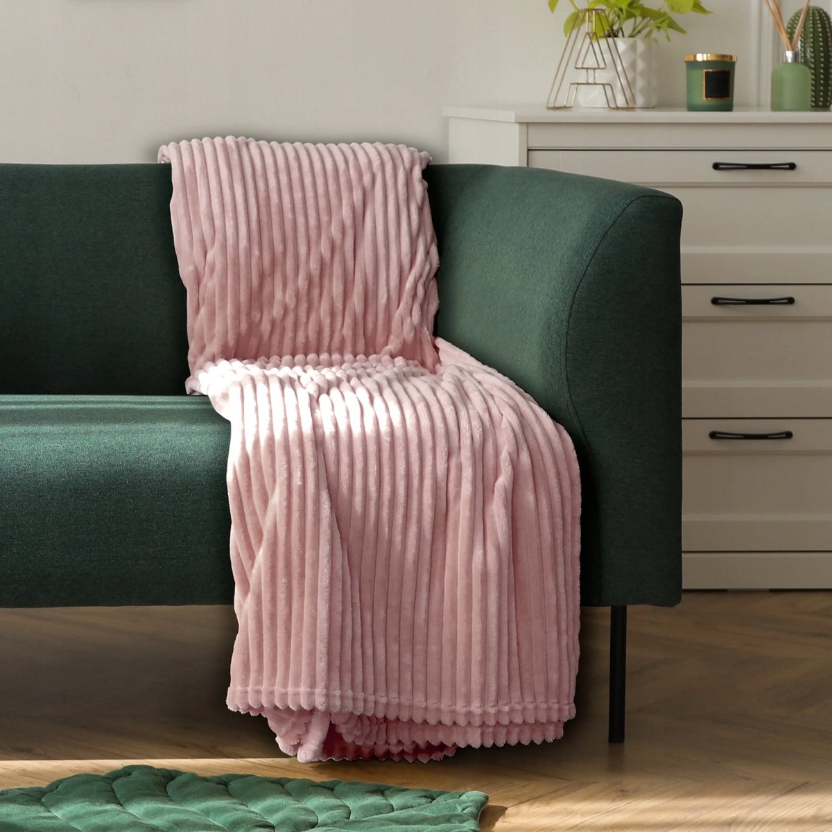 Zachte Pluche Deken 160x200 cm Roze - Comfortabel & Stijlvol