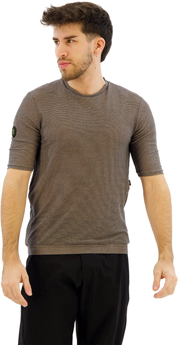 Santini Stone Slim Fit Tech T-shirt Met Korte Mouwen Man Wenge