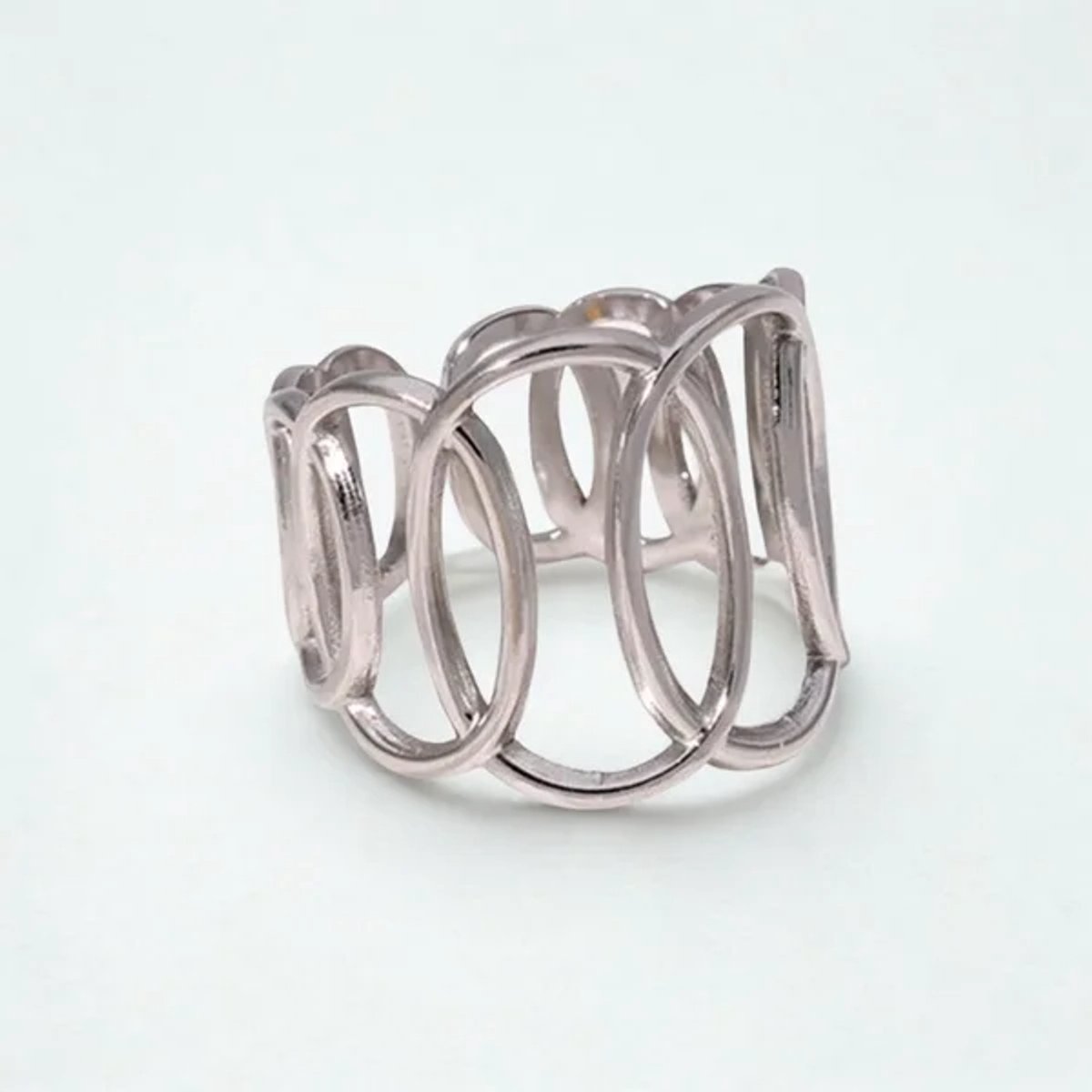 Minimalistische ring - Open ringen design - Brede ring - Stainless Steel zilverkleurig - Waterproof - Hypoallergeen - The Jewellery Salon