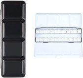 Lege aquareldoos, leeg aquarelpalet, lege metalen aquareldoos met