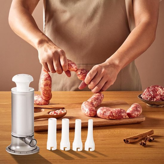 Handmatig klysma-apparaat-Worstvuller - Zelfgemaakte Handgeperste Machine, Multifunctionele Gehaktbalmaker, Duurzame Trechterbuizen - Handmatig Vleesvulgereedschap Voor Vakantievieringen Familiebijeenkomsten Koken Leuke Access van Wilmiro. — afbeelding 2