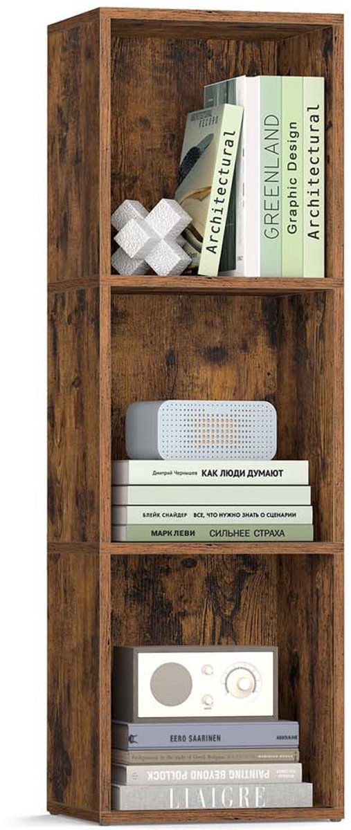 Boekenkast – 3 niveaus – Open opbergplank