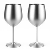 My Green Deal – Set de 2 Verres à vin en acier inoxydable – Verres à vin sur pied en acier inoxydable – Ensemble de verres durables pour l'intérieur et l'extérieur