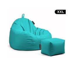 Casacomfy Pear XXL - Complete Grote Zitzak met Voetenbankje - Waterafstotend - Aquablauw