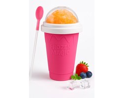 Joya Party® Slushy Maker Beker Roze 300 ML | Zelf Slush drankjes Maken | IJsbeker voor Kinderen & Volwassenen | Herbruikbare Slush Cup | BPA-vrij | DIY Slushie IJsdrank Beker | Frozen Smoothie Maken Thuis | Zomer Gadget | Roze