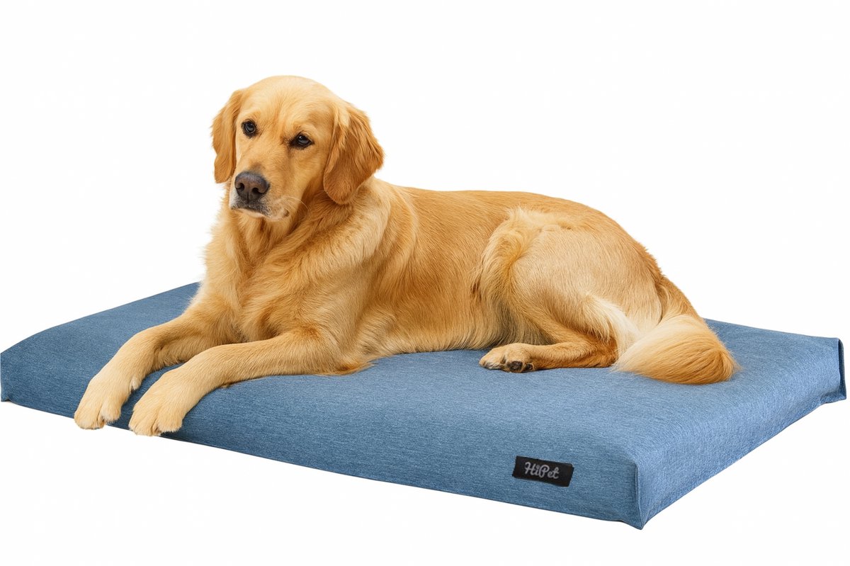 Bol.com HiPet® Hondenmand / Hondenkussen / Hondenbed Waterdicht met Antislipbodem (75x50 cm) - Blauw aanbieding