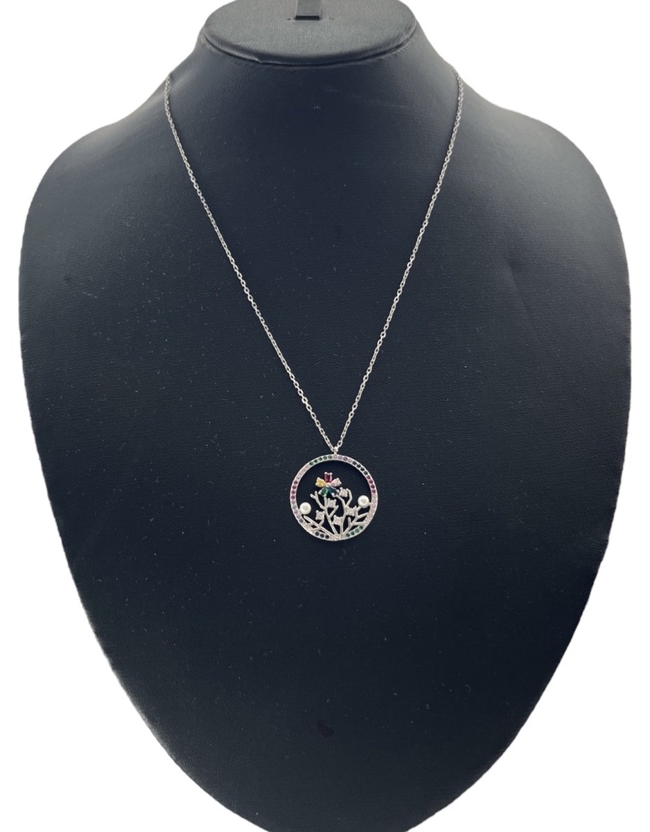 N3 Collecties 925 Sterling Zilver Rond Hanger Ketting voor Dames en Meisjes