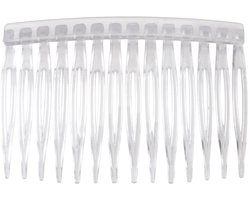 10 stuks Haarkam-14-tand Insteekhaarkam Transparant Wit-Vrouwen Haaraccessoires