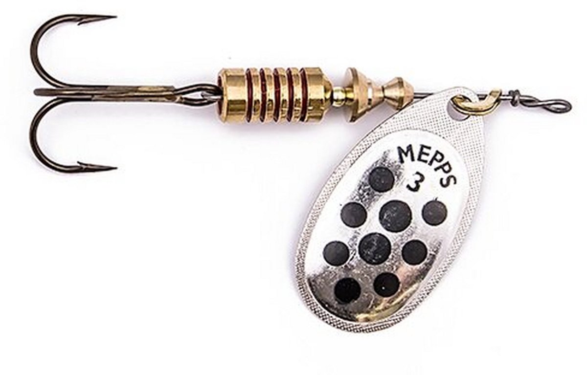 Mepps Aglia Decorees silver/black dots - #5 - 13 gram - Fishing-bait.nl