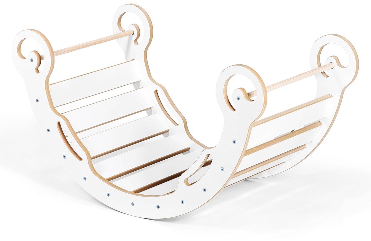 Need Sleep - Montessori Klimboog voor Kinderen - 120x50x68 cm - Klimboog Rocker - Klimrek - Speelgoed voor 2-99 jaar - Wit