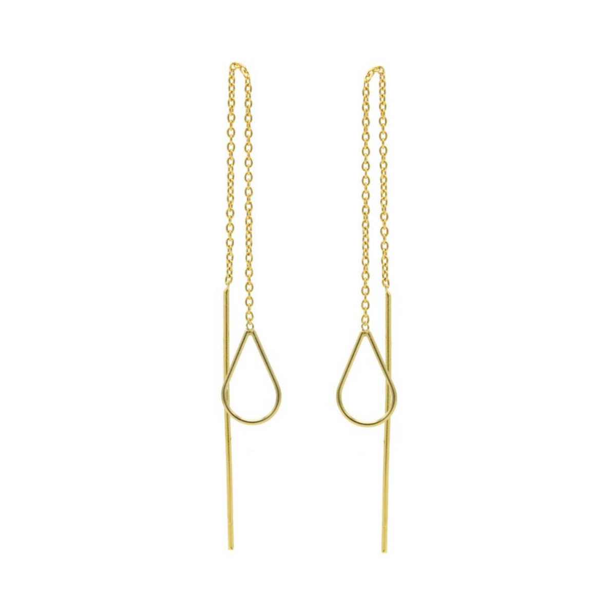 Karma Pull Through oorbel Hoop Studs M1313