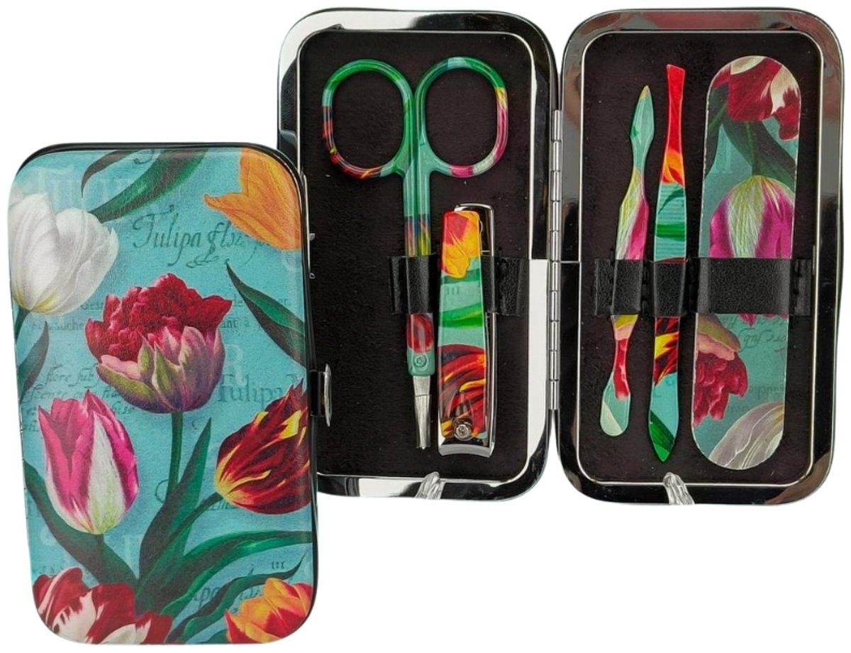 Manicuresetje - Pretty Tulips - Groen - 5-Delig - Souvenir - Relatie Geschenk