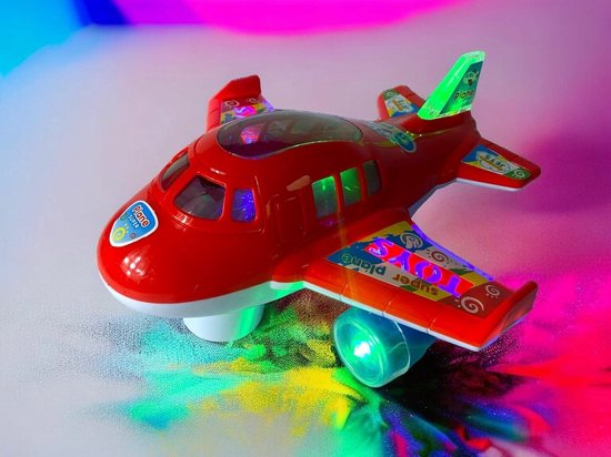 Avion Jouet Lumineux Et Sonore - Avec Effets Bump-and-Go - Pour Enfants 4-8 Ans - Cadeau Anniversaire Garçon Fille