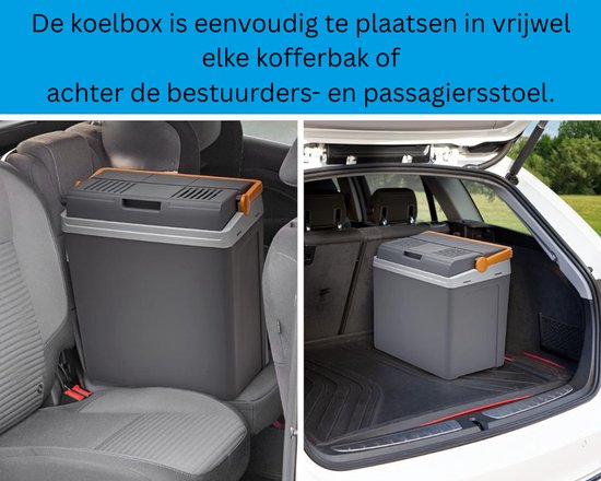 Koelbox - Elektrische Koelbox 12 en 230 Volt - Koeltas Auto - Grijs van Koelbox. — afbeelding 3