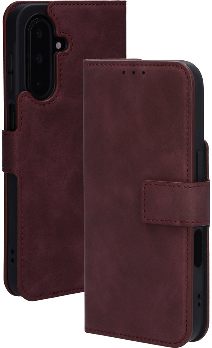 Mobiparts hoesje geschikt voor Samsung Galaxy A17 - Wallet/Boekhoesje - Eco Leer - Magneet Sluiting - Opberg vakken - Paars Rood