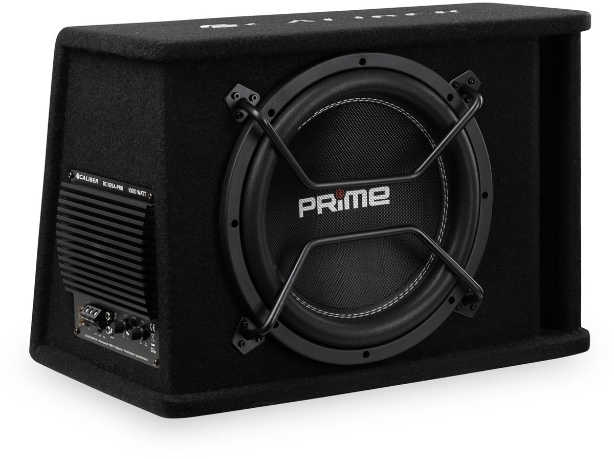 Caliber Subwoofer Auto - Subwoofer Auto met Versterker - 1000 Watt Piekvermogen - 12 Inch Auto Subwoofer - 25 tot 3800 Hz