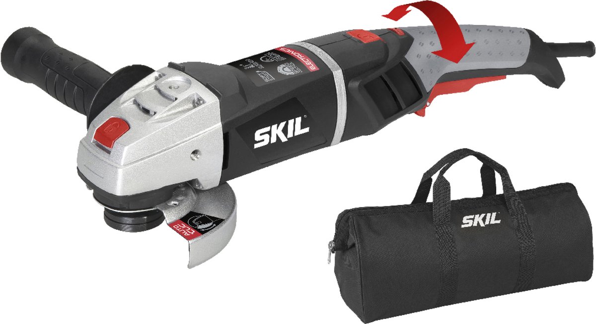 SKIL Haakse Slijper 125 mm - 1300W - Slijptol - Slijpmachine - Inclusief Tas, Zijhandgreep, Beschermkap & Flenzen - Met Clic-Systeem - Haakse Slijpers - Skil 9412 MA – foto 2