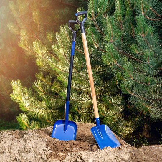 KADAX Zandschep van staal, schep met lichte steel, spade met D-greep, grondschep, tuinspade voor zand, grind, aarde, tuinschep (metaal, blauw) van Merkloos	 — afbeelding 4