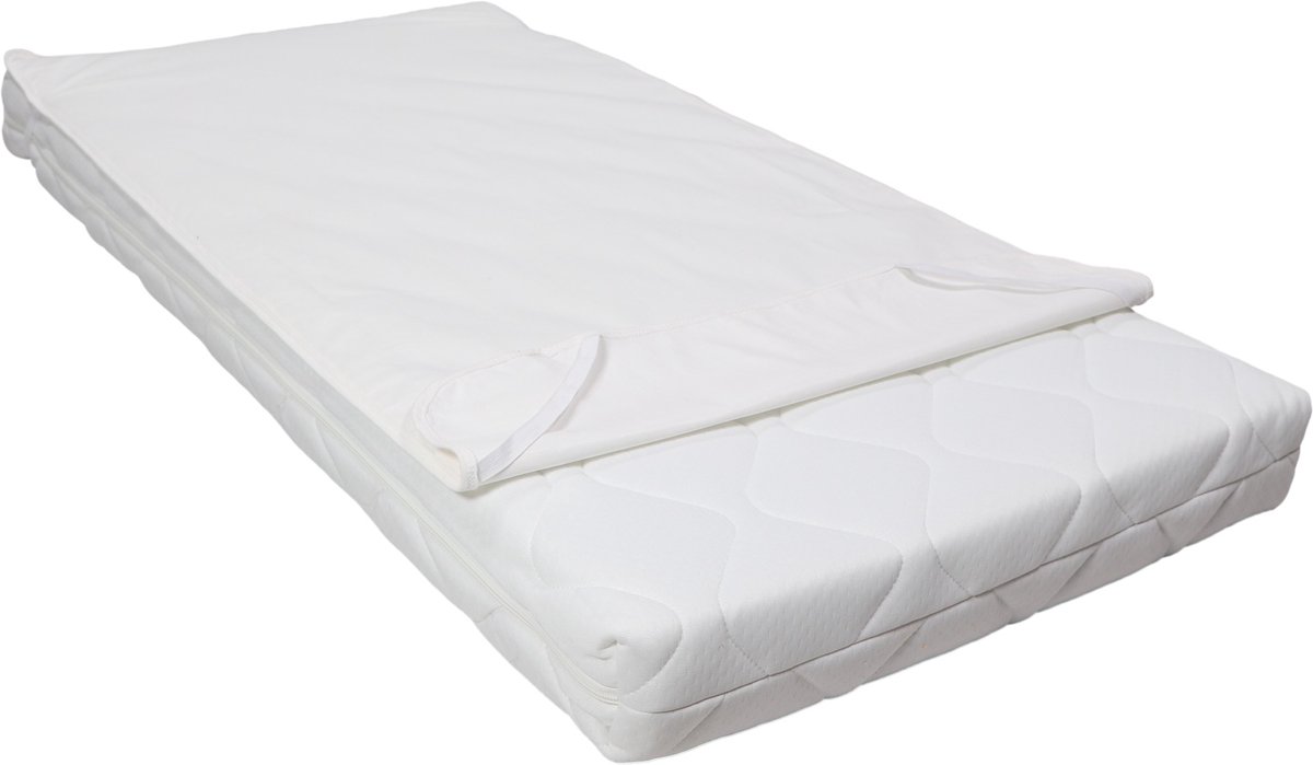 MamaLoes Wit Jersey 70 x 140/150 cm Waterproof Matrasbeschermer met Elastieken