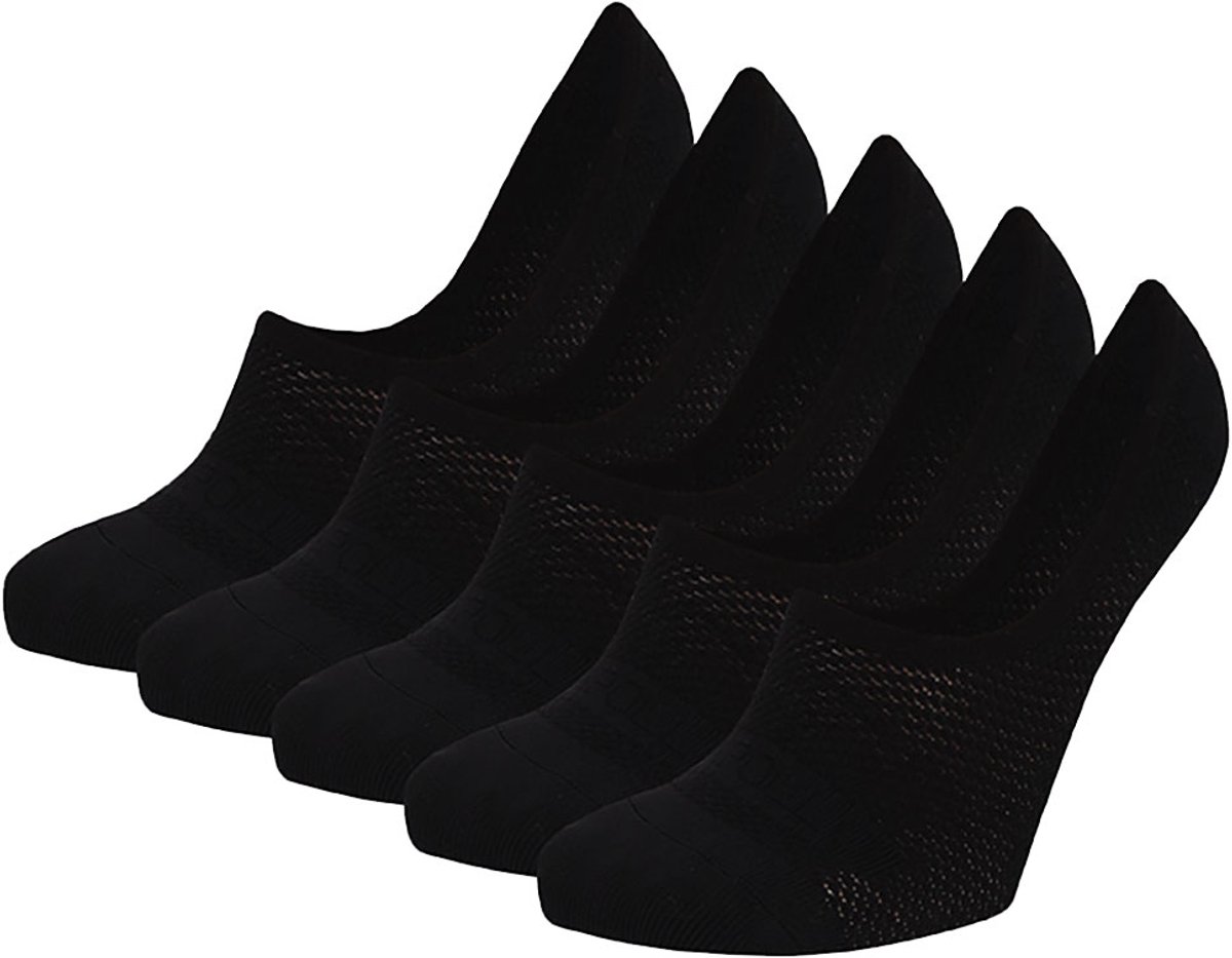 Apollo - Sportsokken Dames Kort Microvezel 5-pack - Zwart - One Size