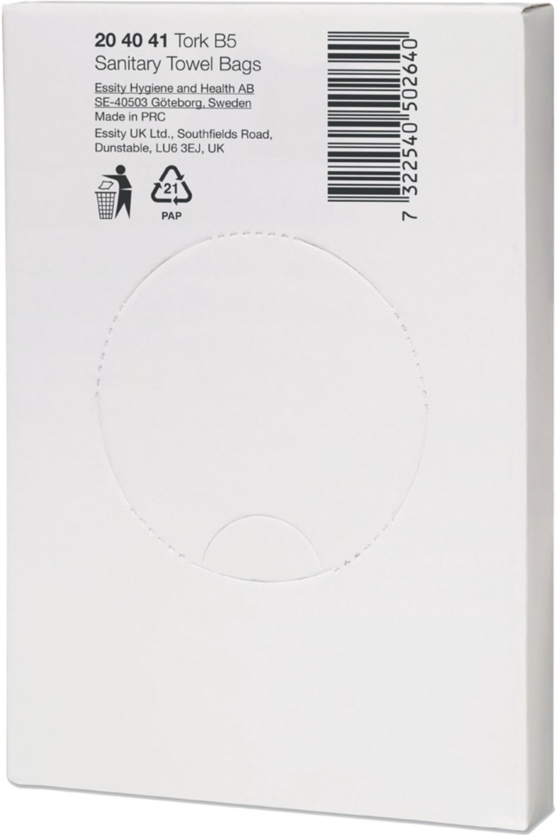 Tork Hygiënezakjes Wit Plastic B5