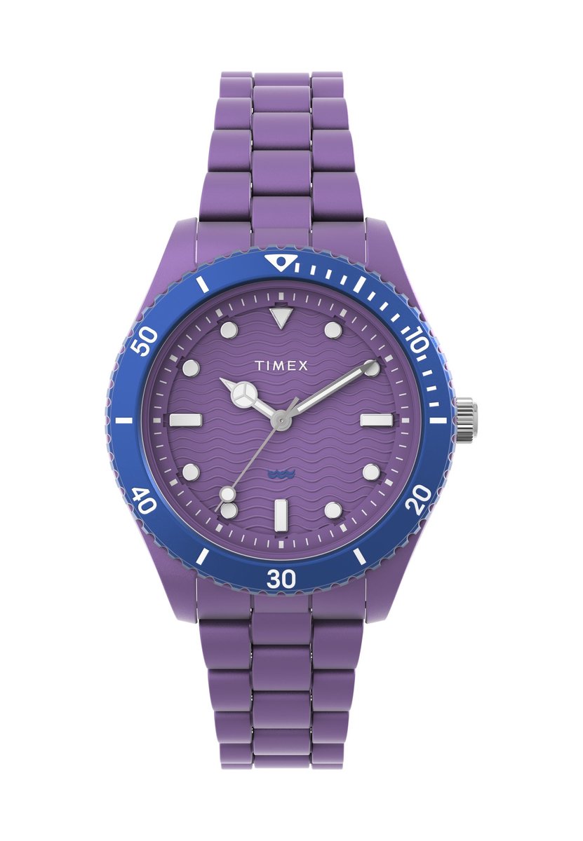 Timex Timex Legacy #Tide™ - Ocean Diver Inspired Quartz Analoog Horloge Paars Kast: 100% #Tide Ocean Materiaal® | Armband: 100% #Tide Ocean Materiaal® 37 TW2Y04600AJ, TW2Y04700AJ, TW2Y04800AJ