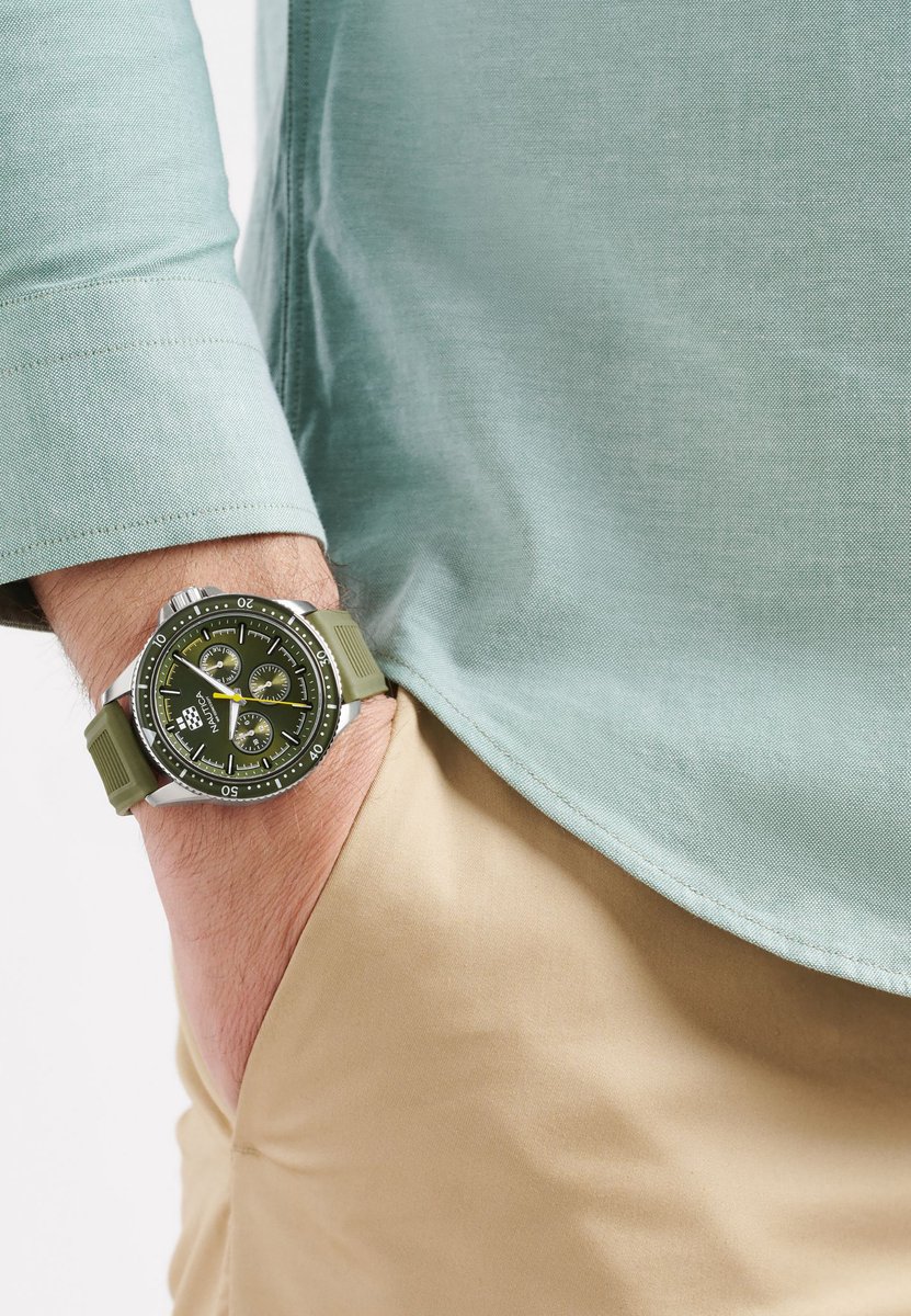 Nautica Nct Windrose Kwarts Analoog Horloge Groente Case: 100% Stainless Steel | Armband: 100% Silicone 46 mm NAPWRF401, NAPWRF402