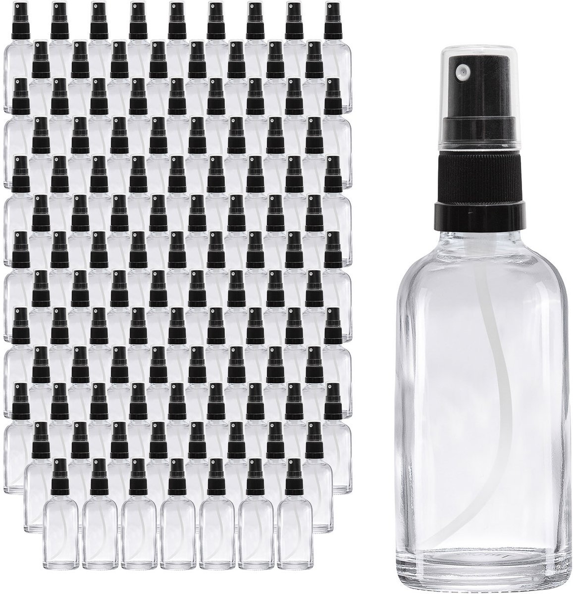 Oputec 143 x 30 ml sprayflessen – helder glas met fijne verstuiver – lekvrij & handzaam