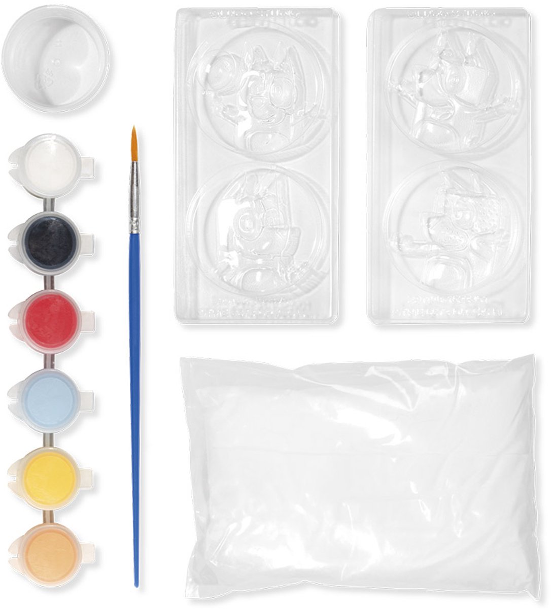 Totum Bluey knutselset gips figuren gieten en beschilderen incl. verfstrip 6 kleuren - knutselen creatief speelgoed junior - model & paint cadeautip — afbeelding 2