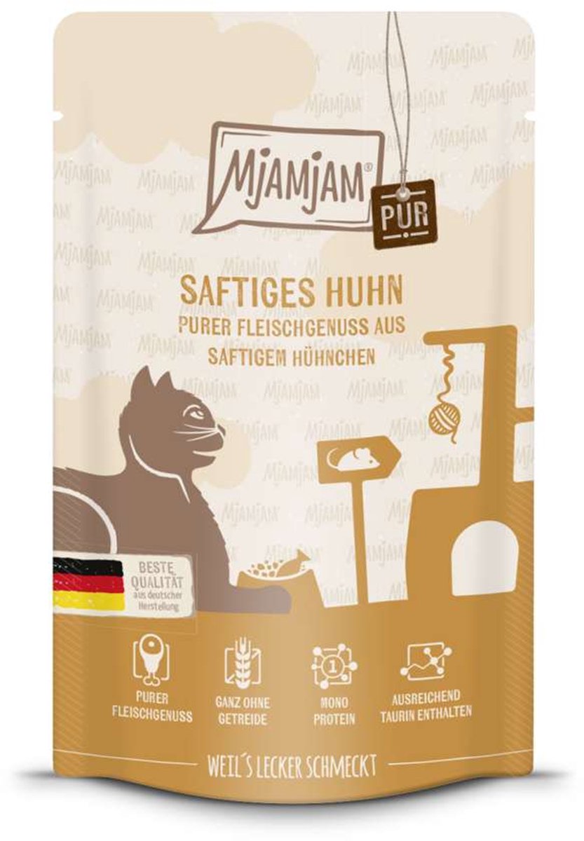 MjAMjAM MjAMjAM Cat - Purer Fleischgenuss Pouchbeutel 12x125g | Huhn