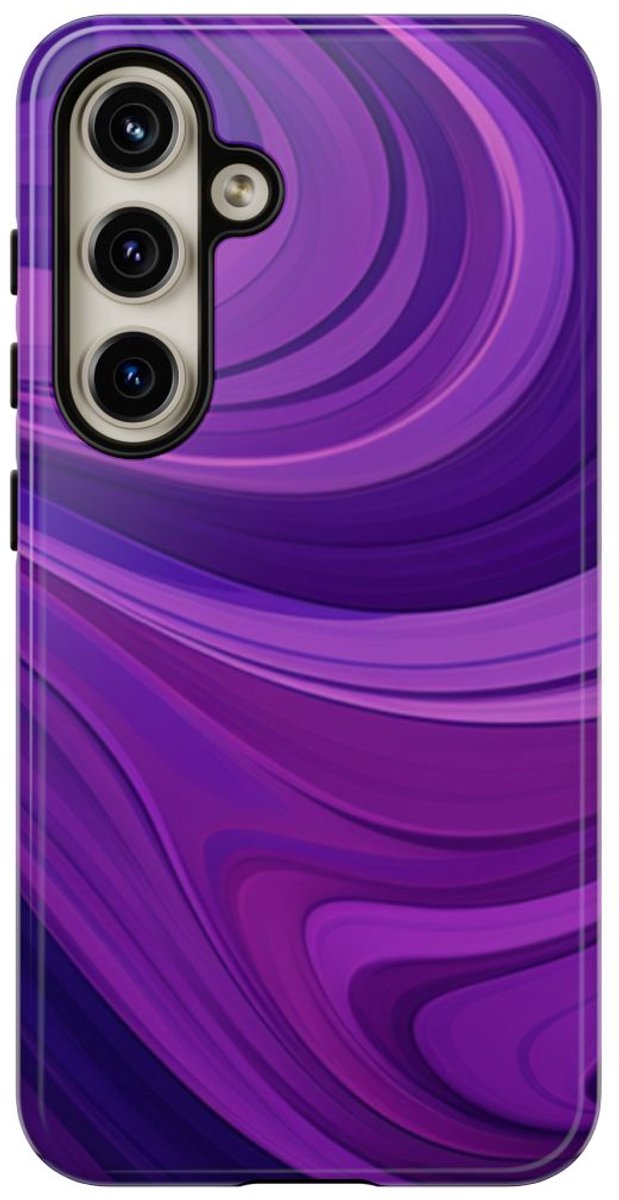 Paars Golvend Abstract Patroon – Telefoonhoesje Geschikt voor Samsung Galaxy S24