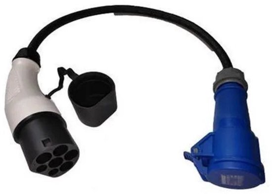 Adaptateur Type 2 vers CEE 16A Blauw - De la borne de recharge à la