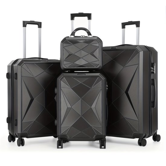 Kono Lichtgewicht Hard Shell Koffer 4 Spinner Wielen ABS Bagage Reizen Trolley Case, roze, 28, Doorgaan