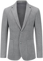ALLTHEMEN Heren Tweed Enkelrijig Twee-knoops Blazer - Slanke Fit Kostuumjas - M