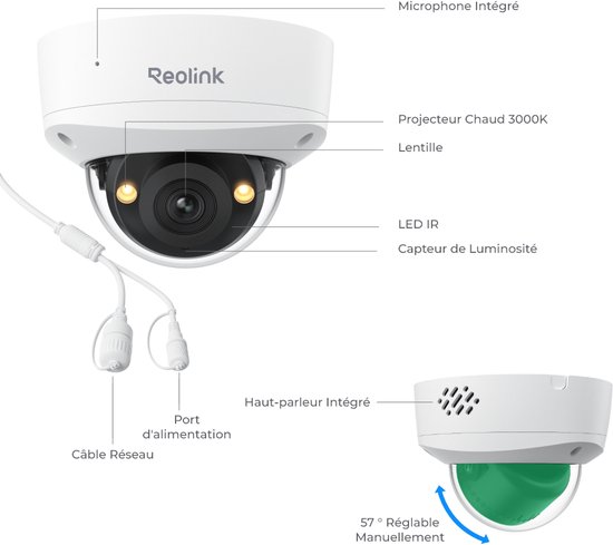 Reolink 4K 8MP UHD PoE-beveiligingscamera voor buiten, IK10 vandaalbestendig, 125° groothoek, warme lichtkleur nachtzicht van Reolink — afbeelding 5