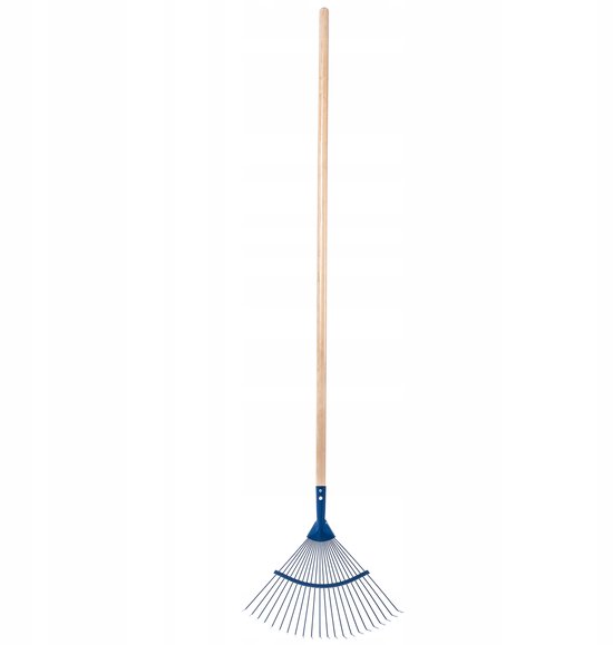 KADAX Hark van staal, hark met lange steel van hout, verstelbare draadhark, bladbezem met brede kop, grashark, bladhark (draad, blauw) van Merkloos	 — afbeelding 4