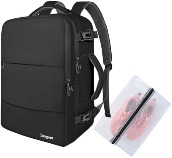 LOVEVOOK Handbagage rugzak vliegtuig grote reisrugzak mannen vrouwen laptop waterdichte reizen dragen op bagage zakelijke cabine tas voor reizen werk vakantie, A-zwart, medium, casual