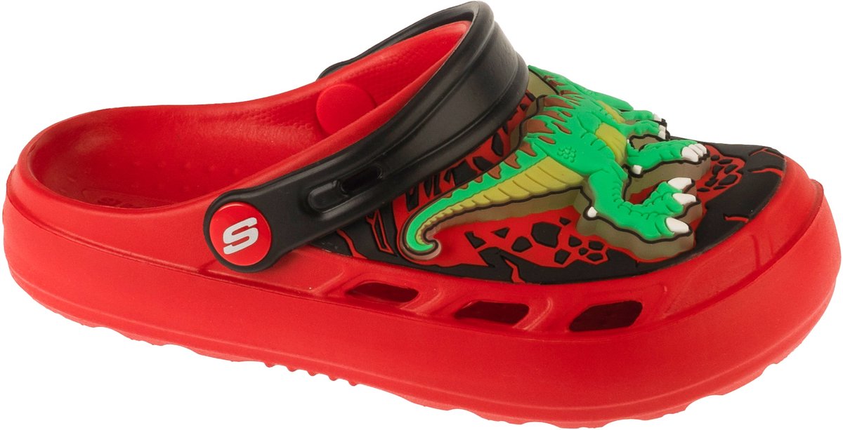 Skechers Foamies: Swifters - T-Rex-Brights, voor een jongen, Rood, Slippers, maat: 34