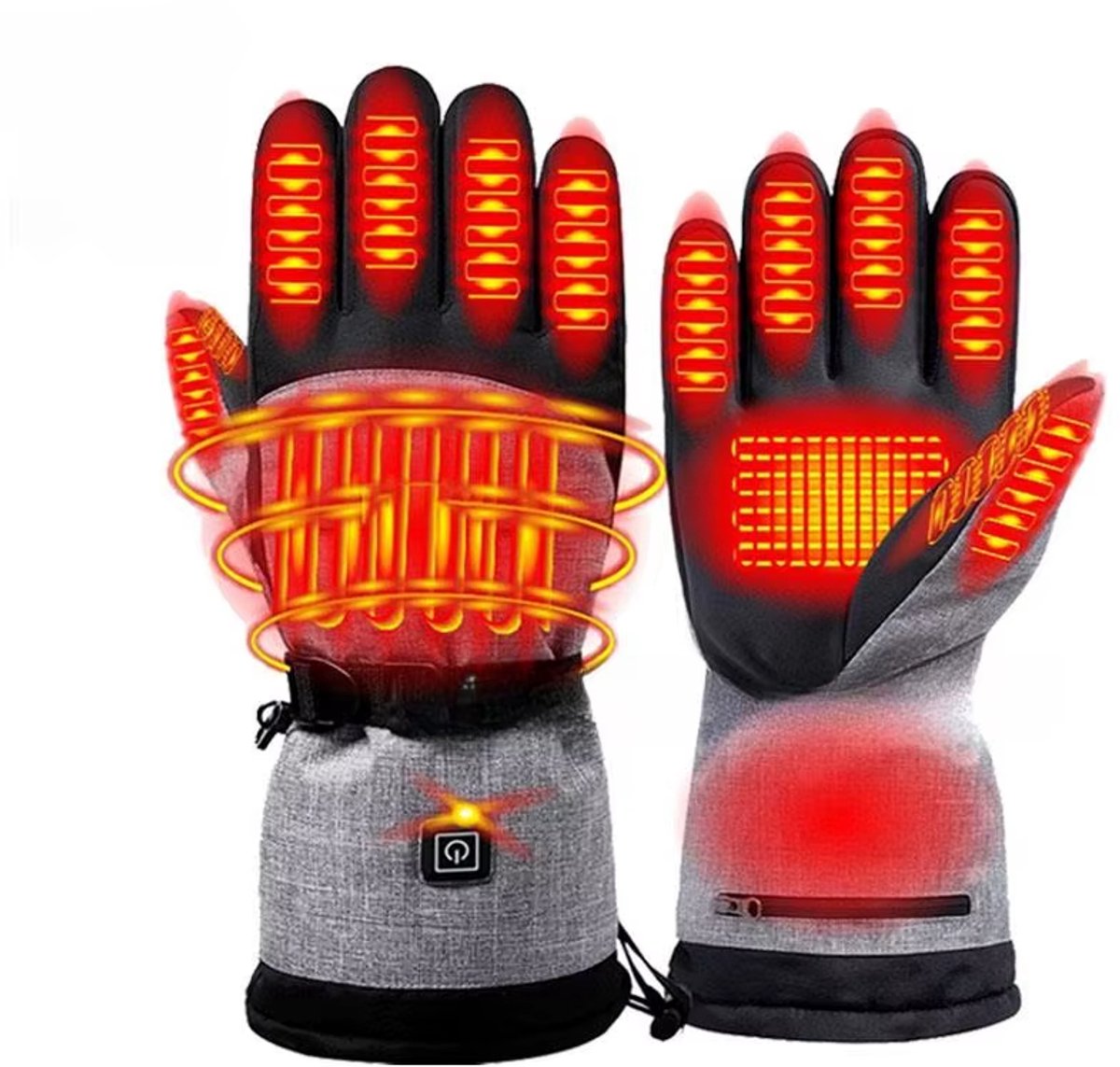 Verwarmde Handschoenen Winter – Elektrische Oplaadbare Waterdichte Thermohandschoenen voor Fiets Motor Ski & Wandelen – Handwarmers Heren Dames tegen Koude Handen Grijs